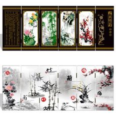 漆器仿古小屏風(fēng) 036 小號(hào) 梅蘭竹菊 中國(guó)特色工藝禮品