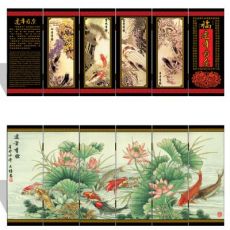 漆器仿古小屏風 032 小號 連年有余 中國特色工藝禮品